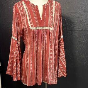 Women's Red Bohemian Top